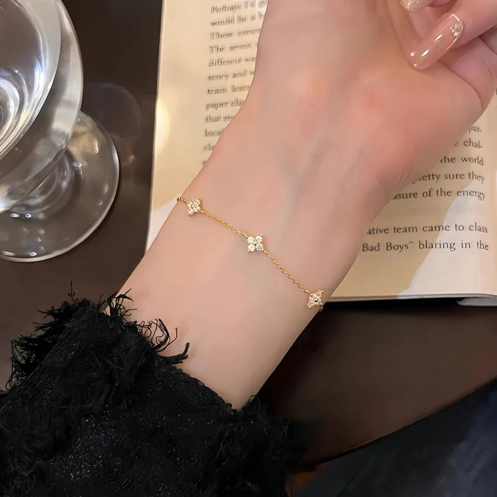 Stainless Steel Zircon Necklaces 18K Gold