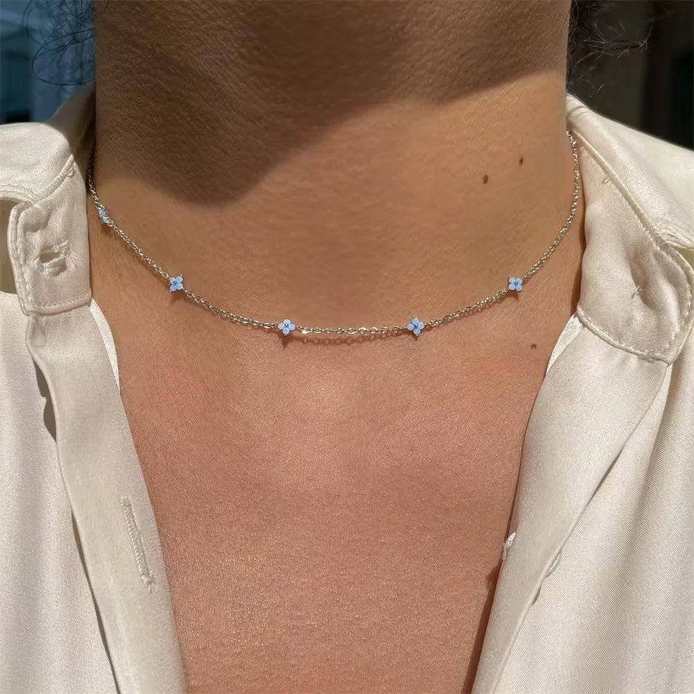 Stainless Steel Zircon Necklaces 18K Gold