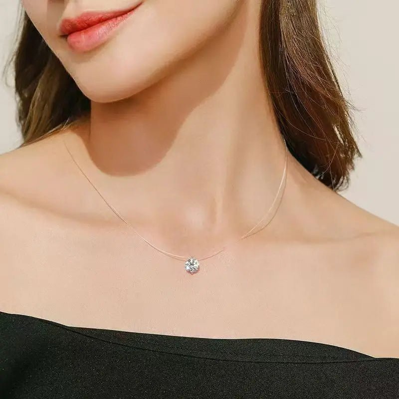 Stainless Steel Zircon Necklaces 18K Gold