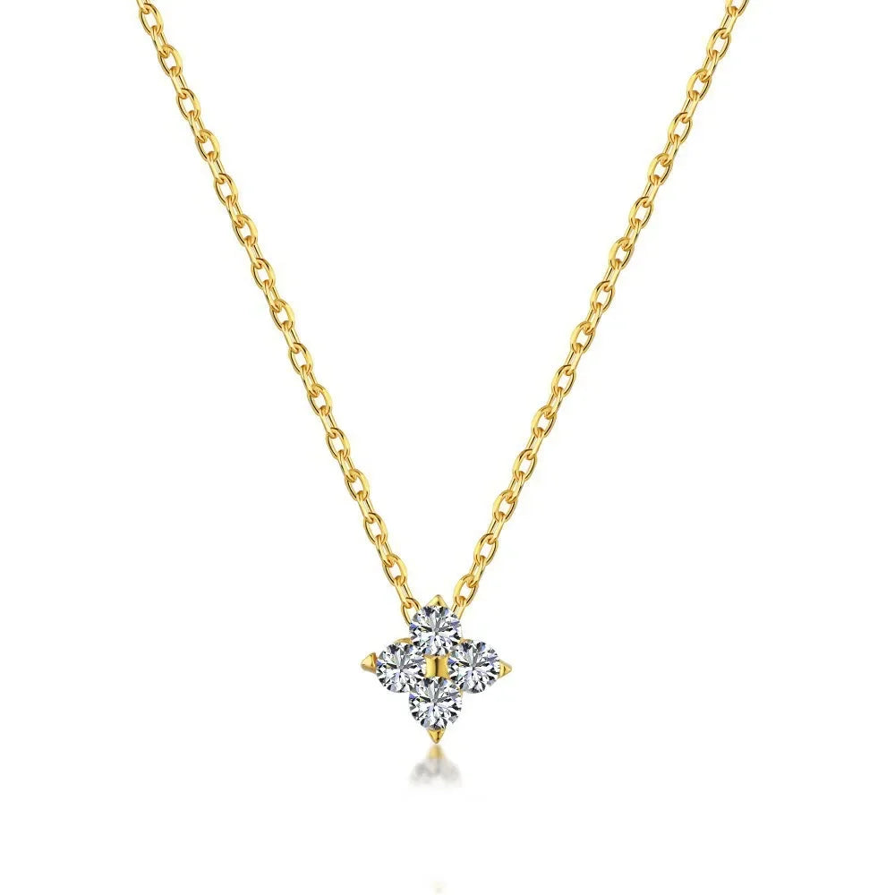 Stainless Steel Zircon Necklaces 18K Gold