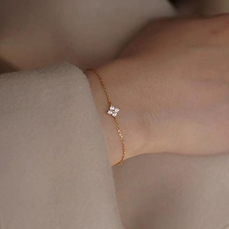 Stainless Steel Zircon Necklaces 18K Gold