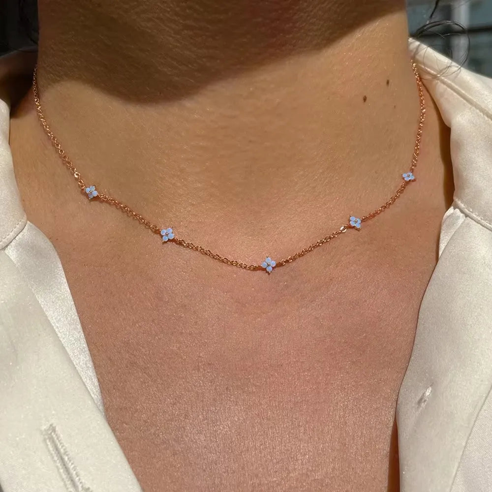 Stainless Steel Zircon Necklaces 18K Gold
